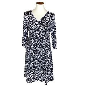 Sew in Love black and white leopard print faux wrap dress Size Medium